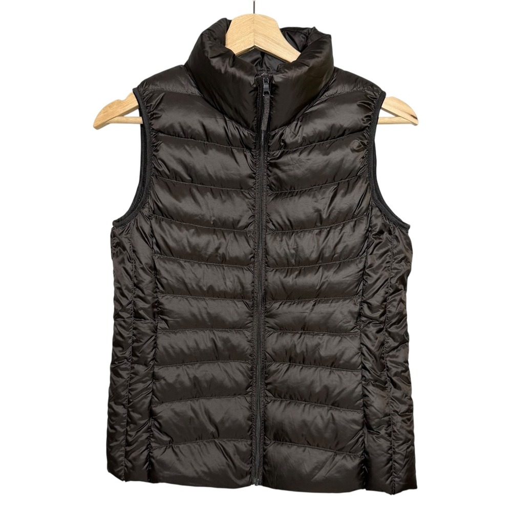 Uniqlo Ultra Light Down Fill Packable Puffer Vest Brown XS Full ZipLightweight